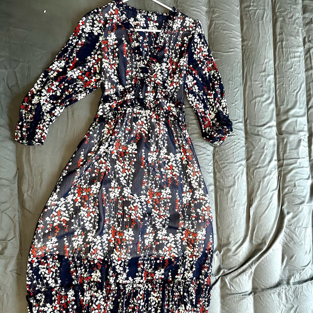 blue floral maxi dress